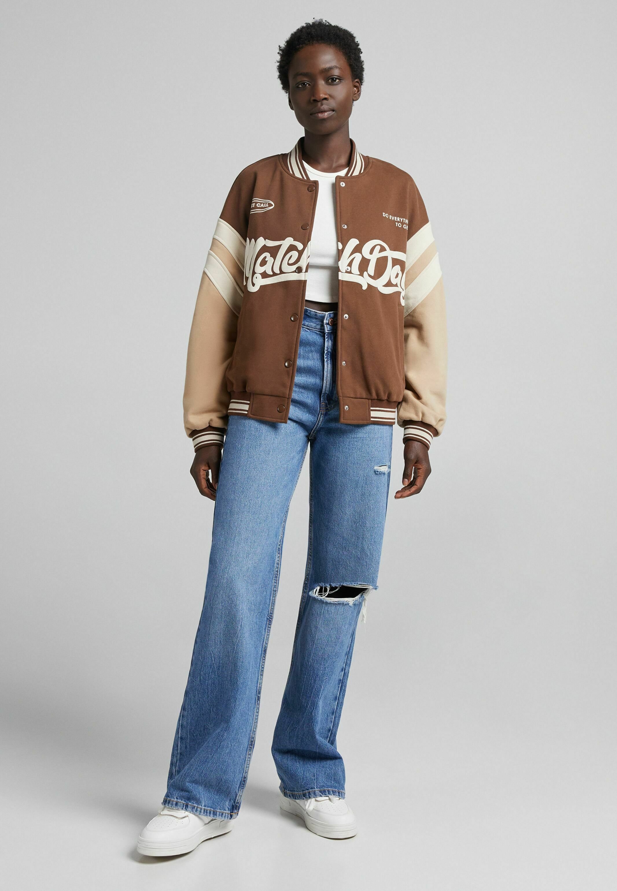 Bershka Sweater met rits - brown/Bruin - Zalando.nl