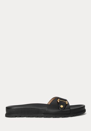 Lauren Ralph Lauren TASHA LEATHER SLIDE SANDAL - Páskové sandály  - black