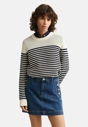 STRIPED CREW NECK  - Strickpullover - cream