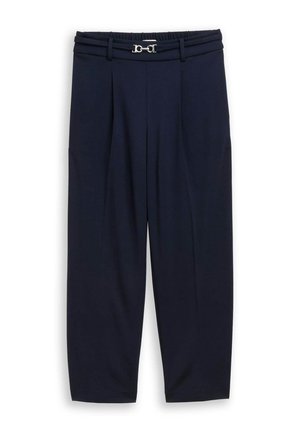 TOM TAILOR, TOM TAILOR HOSEN & CHINO CROPPED STRAIGHT  HOSE MIT GÜRTEL - Stoffhose - sky captain blue