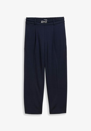 TOM TAILOR, TOM TAILOR HOSEN & CHINO CROPPED STRAIGHT HOSE MIT GÜRTEL - Stoffhose - sky captain blue