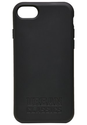 Black phone case with a smooth matte finish, featuring embossed "URBAN CLASSICS" logo at the bottom and cutouts for camera and buttons.