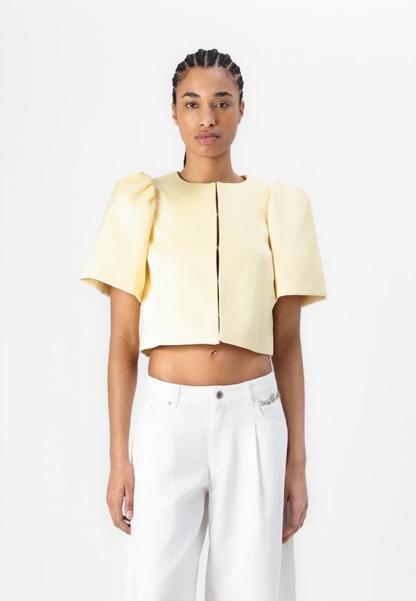 SERENA SHORT SLEEVE - Button-down blouse - lemon