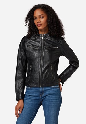 Leather jacket - schwarz