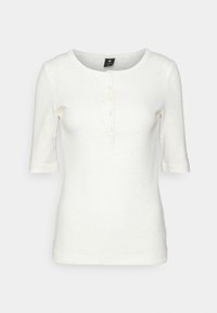 G-STAR SLIM RIB HENLEY LS WMN - Camiseta de manga larga - eggnog/crema