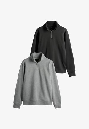 THE SET, 2 PACK QUARTER ZIP SWEATERS - Sudadera - grey