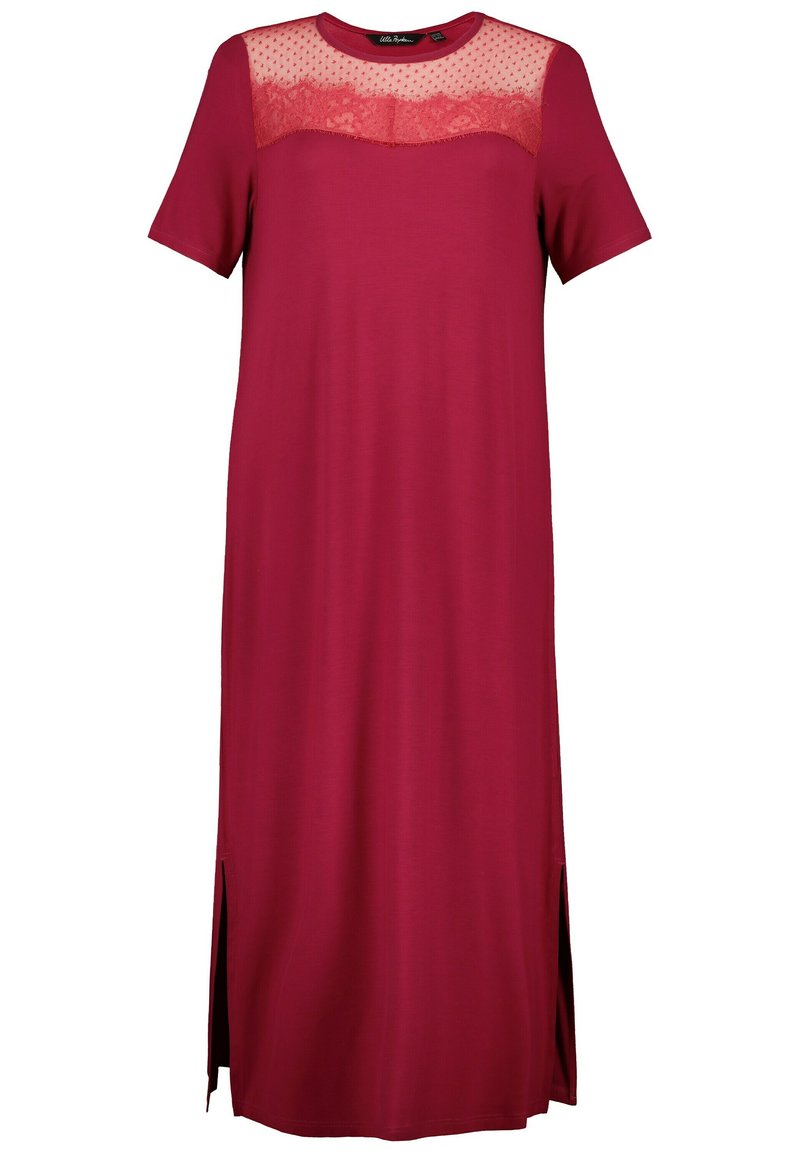 Damen Nachthemden | Ulla Popken HALBARM Nachthemd dunkelrot - RS59129 Damen Nachthemden | Ulla Popken HALBARM Nachthemd dunkelrot - RS59129