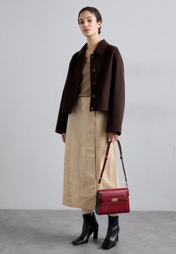 HANNAS - Leather skirt - sand3