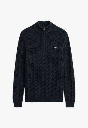 GANT CABLE HALF - Maglione - evening blue
