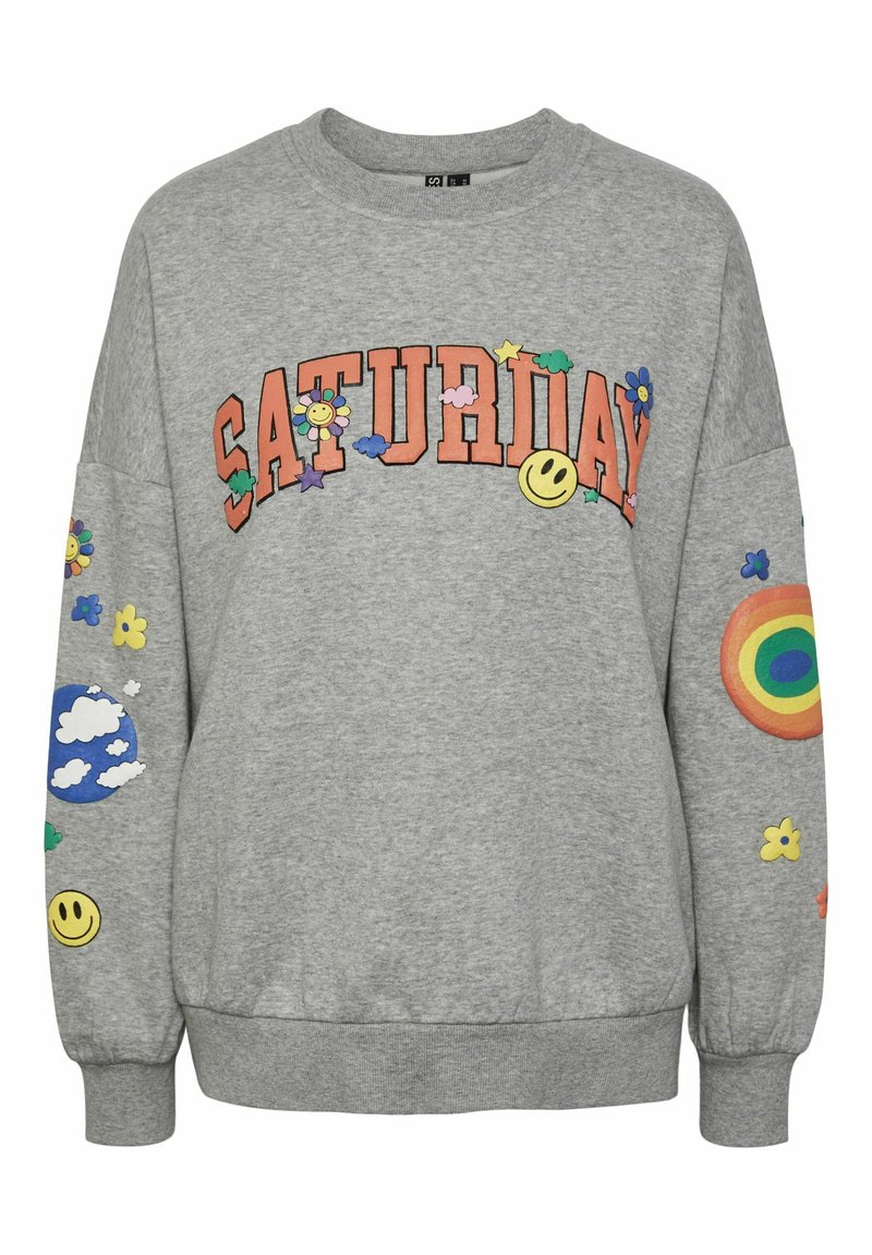 Pieces Sweater lichtgrijs gemêleerd