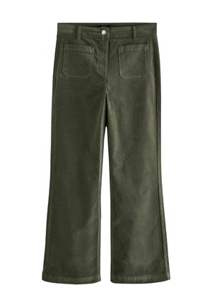 Next, CORDUROY PATCH POCKET BOOTCUT TROUSERS - Trousers - khaki green