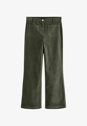 Next, CORDUROY PATCH POCKET BOOTCUT TROUSERS - Trousers - khaki green