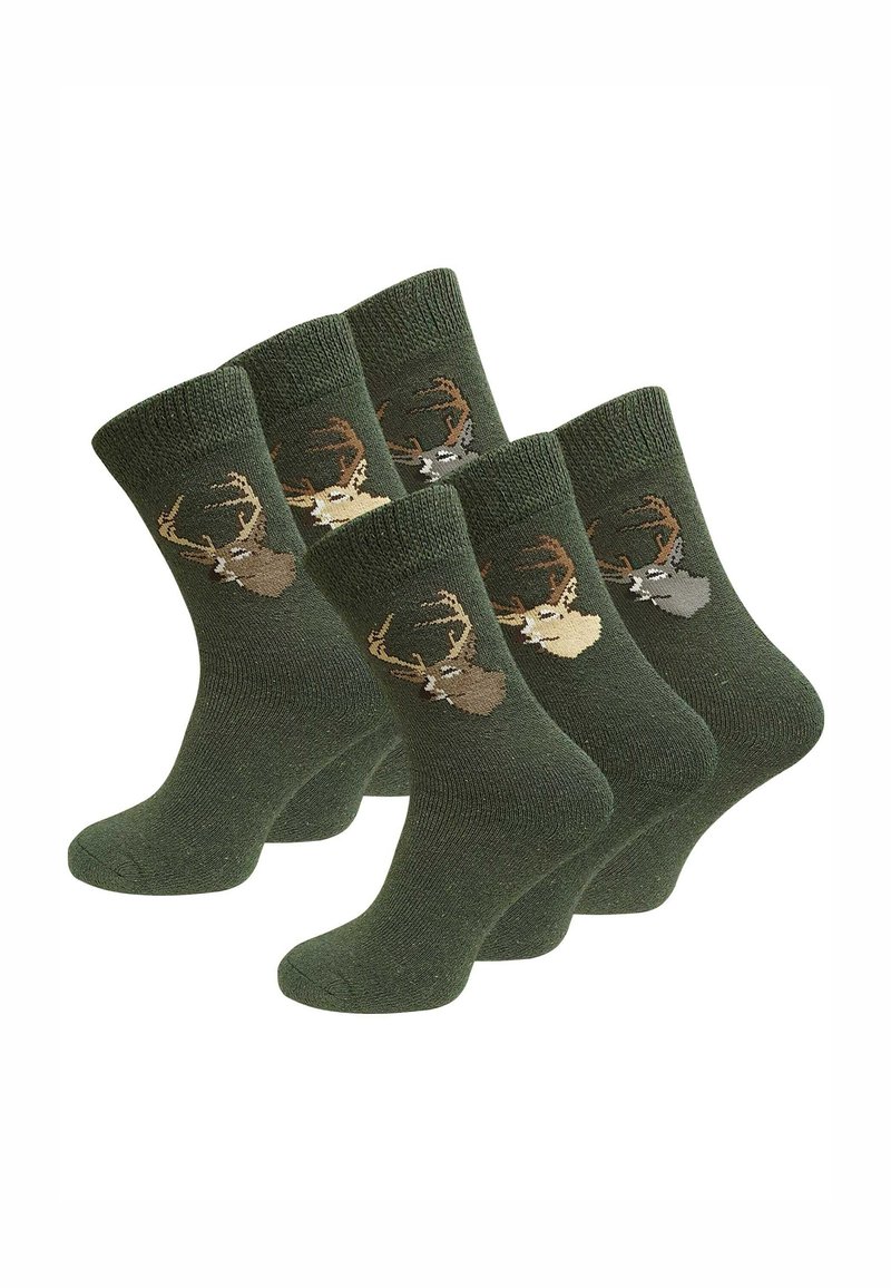 Cotton Prime JÄGER UND OUTDOOR 6 PAAR - Calze - grün