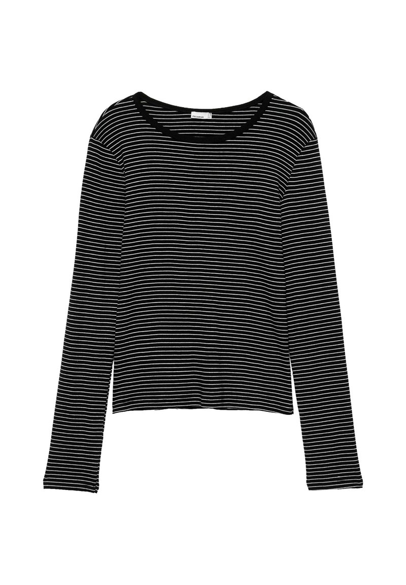 PULL&BEAR STRIPED LONG SLEEVE WITH CONTRAST RIB - T-SHIRT ...
