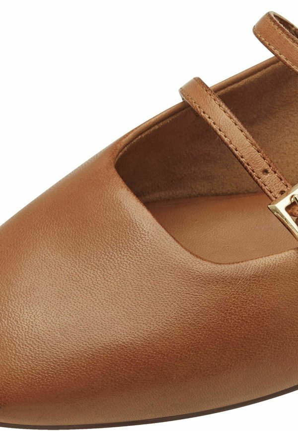 Ankle strap ballet pumps - cognac3