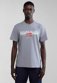 Napapijri S-AYLMER - T-shirts print - grey owl