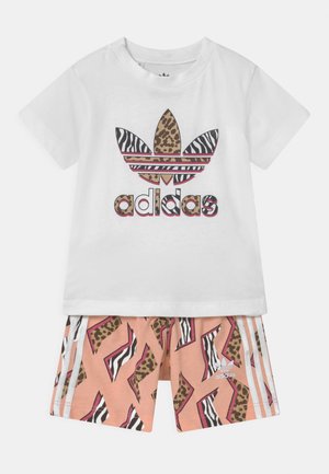SHORT SET UNISEX - T-shirt con stampa - white/multicolor/glow pink
