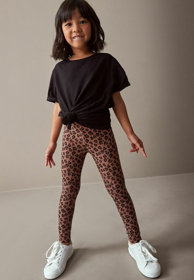 Next ANIMAL PRINT - Tajice-hlače - chocolate brown animal