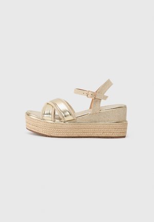 Sandalen met sleehak - gold