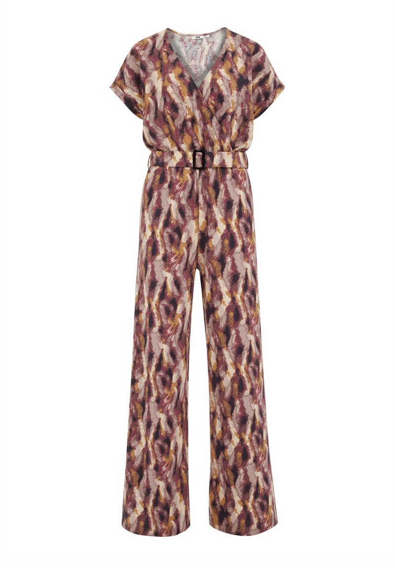 WE Fashion Jumpsuit donkerbruin mêleerd