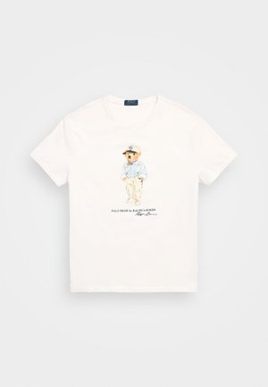 Polo Ralph Lauren CLASSIC FIT POLO BEAR JERSEY T-SHIRT - Apdrukāts T-krekls - white