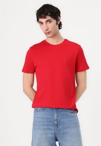 Tommy Jeans TEE 3 PACK - T-shirt basic - ecru/dark night navy/red