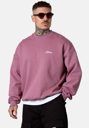 Rosa Sweatshirt mit Rundhalsausschnitt, gerippten Bündchen und Saum, mit einem kleinen gestickten Logo auf der Brust. Bequeme, lässige Passform.