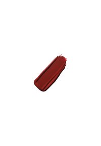 Tiefrote Lippenstiftprobe mit einer cremigen, glänzenden Textur, die sich geschmeidig auftragen lässt und leicht spitze Kanten aufweist.