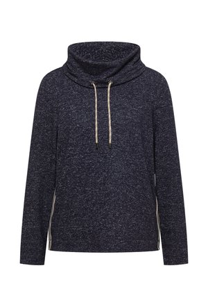 Cecil, SOFTES SHIRT MIT KRAGEN UND TAPE - Striktrøje - urban dark blue melange