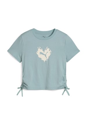 FLAMING LOVE KNOTTED  - Camiseta estampada - modern mint