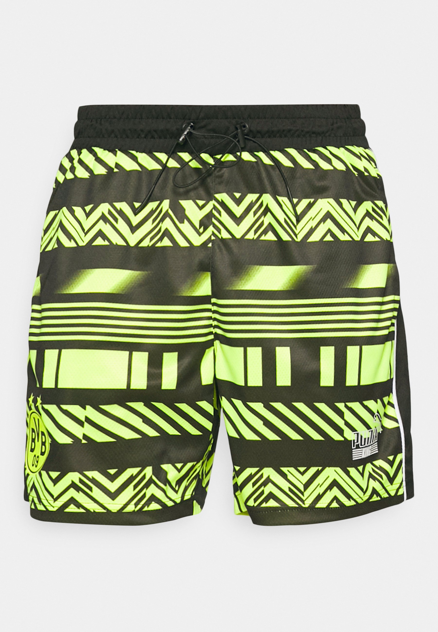 Puma BVB BORUSSIA DORTMUND SHORTS - Pantalón corto de deporte -  black/safety yellow/negro - Zalando.es