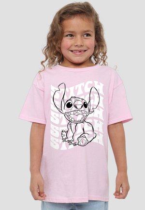 LILO AND STITCH SKETCH NAME REPEAT - Print T-shirt - pink