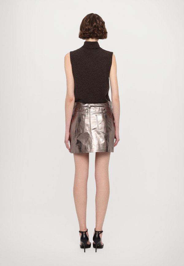 MIA METALLIC  - Mini skirt - gunmetal2