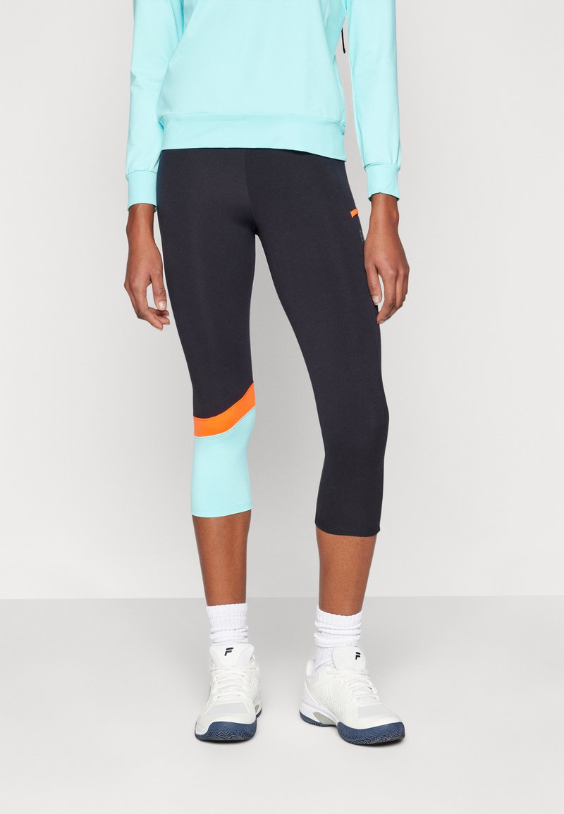 Endless LINE POCKET - Háromnegyedes sportnadrágok - black aqua