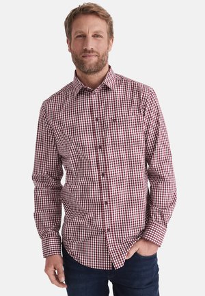 HUGH LANGARM REGULAR FIT - Hemd - bordeaux check