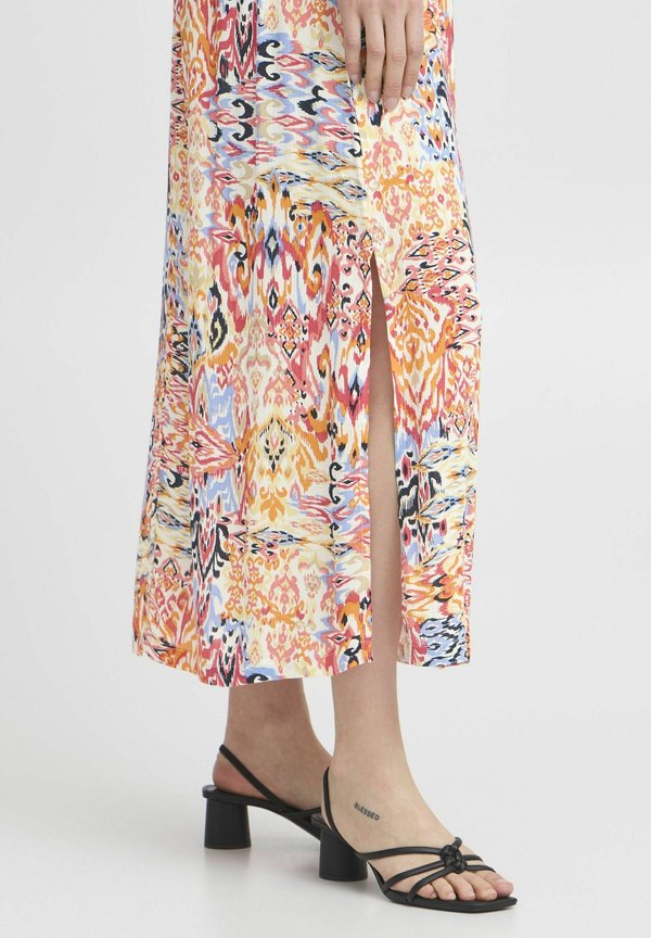 IHMARRAKECH - A-line skirt - geranium multi ikat aop3