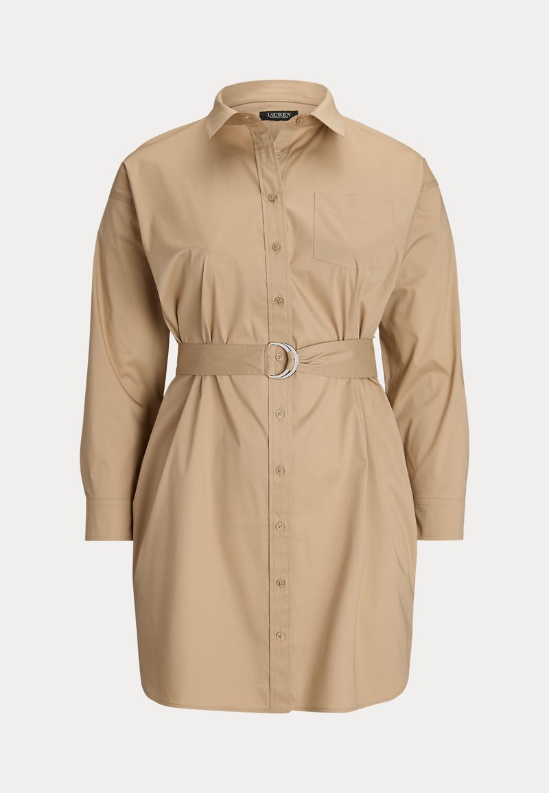 Lauren Ralph Lauren Woman BELTED STRETCH COTTON BLEND SHIRTDRESS