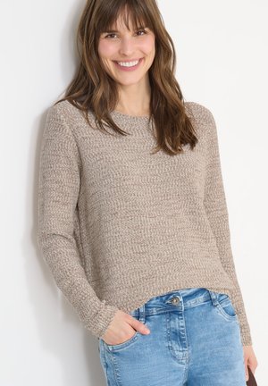 SPACE DYE PULLOVER - Striktrøje - light macchiato brown
