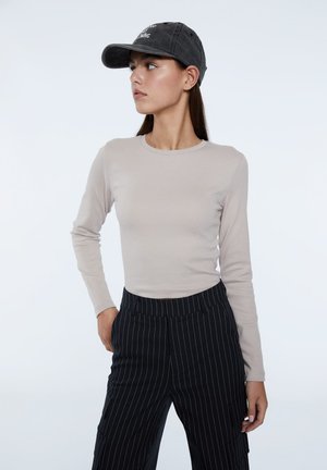 BASIC CROPPED - Maglietta a manica lunga - beige