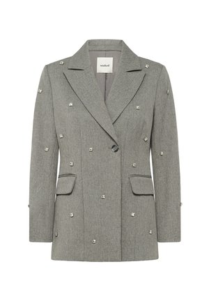 Soaked in Luxury Short coat - grey melange suiting