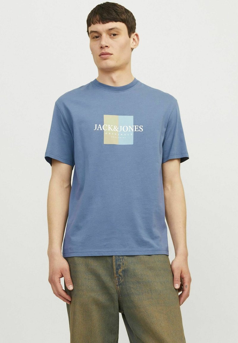 Jack & Jones GEDRUCKT RUNDHALS - T-shirt med print - nightshadow blue