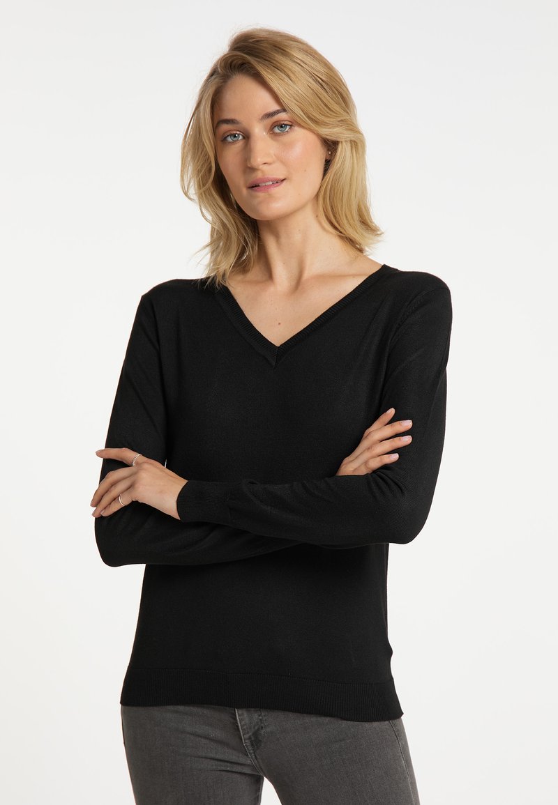 Damen Strickjacken | usha USHA FENIA Strickpullover schwarz - NS37634 Damen Strickjacken | usha USHA FENIA Strickpullover schwarz - NS37634