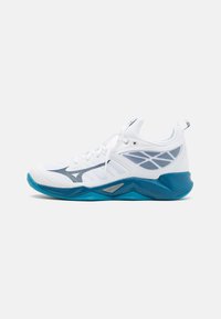 Mizuno - WAVE DIMENSION - Volleybalschoenen - white/moroccanblue/silver Miniatuurafbeelding 1