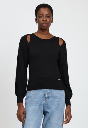 INFLUENCER CUT-OUTS SHOULDER - Trui - black