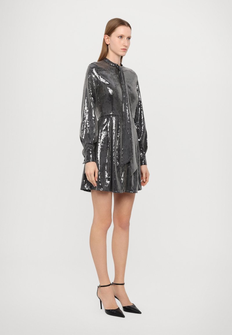 the kooples silver dress The Kooples SHORT - Cocktail dress / Party dress - silver/silver-coloured
