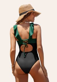 Cupshe ALLURING WITH STYLISH CONTRASTS - Maillot de bain - evergreen black