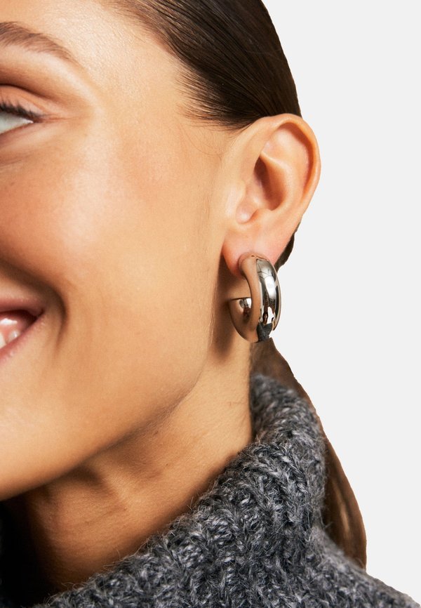 CHUNKY CREOLES HOOPS LARGE - Ohrringe - steel