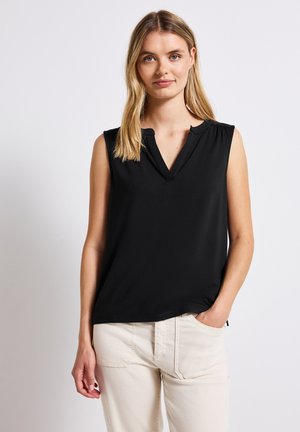 SPLIT NECK - Top - schwarz