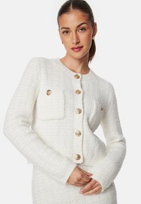 Bubbleroom BUTTON KNITTED JACKET - Cardigan - white