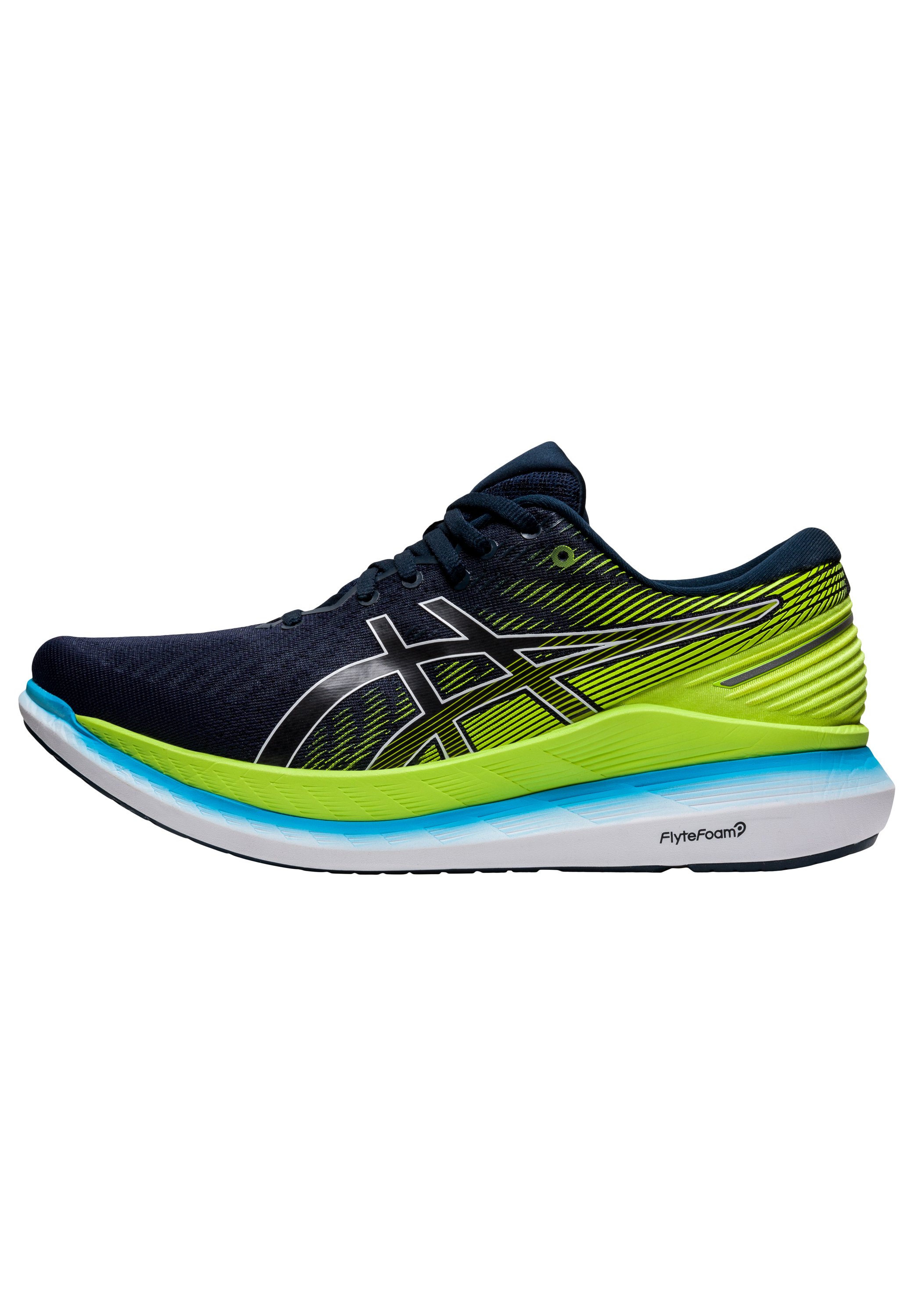 ASICS GLIDERIDE 2 - Laufschuh Neutral - french blue/hazard green/blau -  Zalando.de